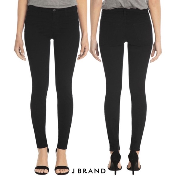 J Brand Skinny Leg Pants Black Mid Rise Women's Size 27 - Picture 1 of 11